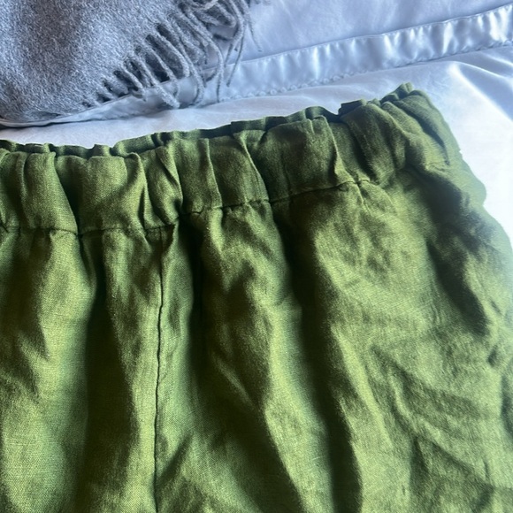 J. Crew XS High Waist Green Women's Linen Shorts - Picture 5 of 6